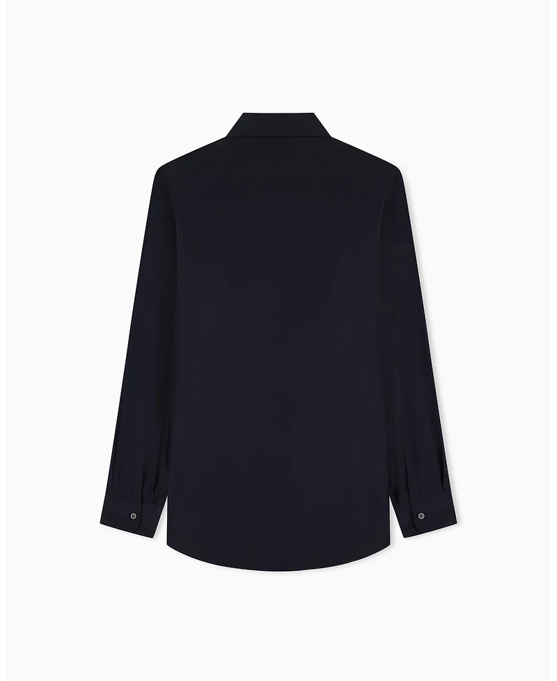 A|X Armani Exchange Men's 4 Stripes Long Sleeve Poplin Button Down Shirt