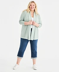 Style & Co Plus LuxSoft French Terry Cardigan, Macy's Exclusive