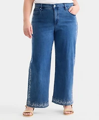 Style & Co Plus High-Rise 5-Pocket Wide-Leg Jeans, Macy's Exclusive