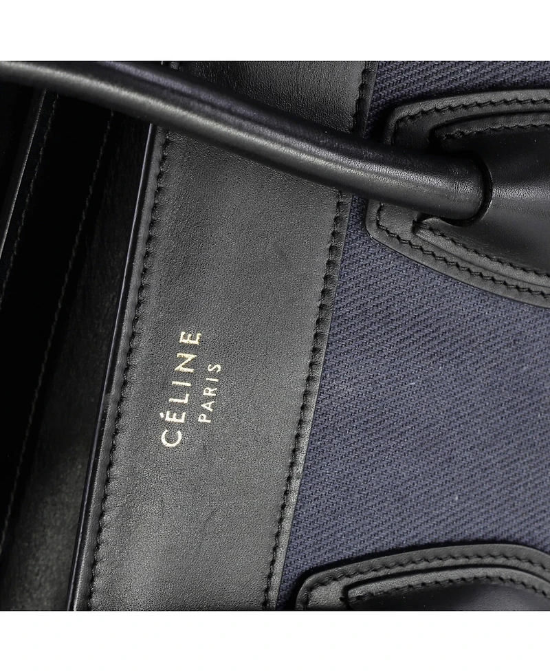 Pre-Owned Celine Mini Luggage Bag Canvas and Leather