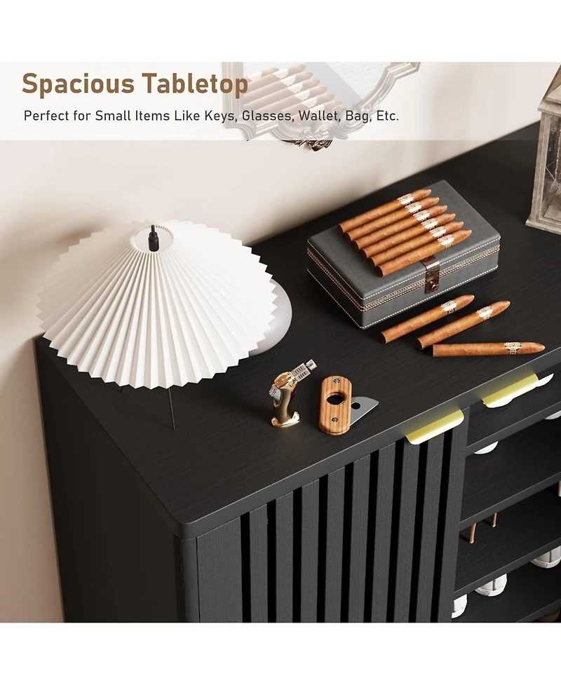 gaomon Narrow Freestanding 6-Tier Shoe Cabinet with Louvered Doors