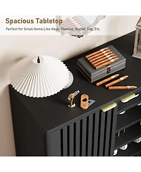 gaomon Narrow Freestanding 6-Tier Shoe Cabinet with Louvered Doors