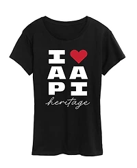 Hybrid Apparel Plus Instant Message Heart Aapi Heritage Graphic T-Shirt
