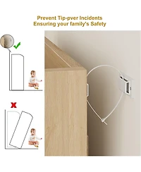 gaomon Oak Rattan 2-Door Shoe Cabinet