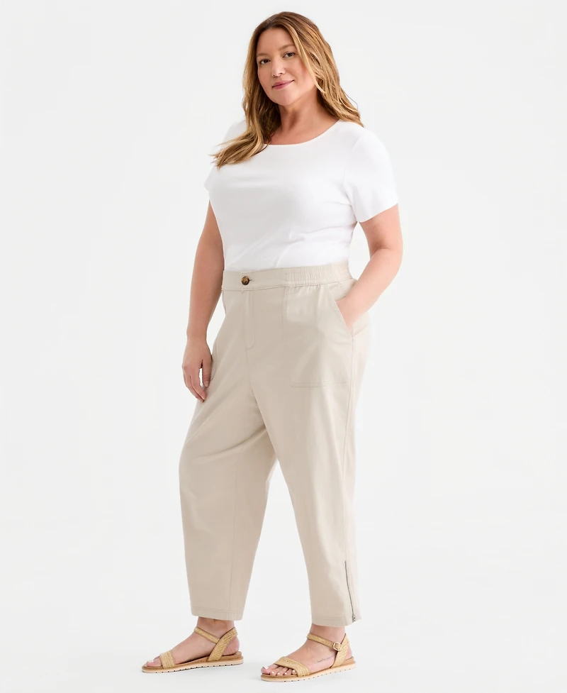 Style & Co Plus Cropped Taper Pants, Macy's Exclusive