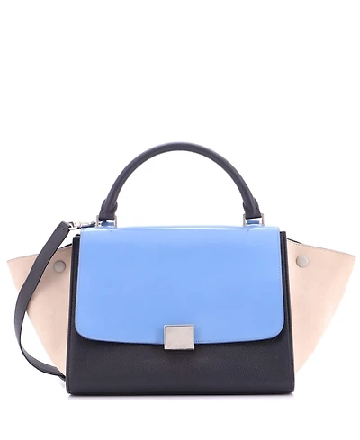 Pre-Owned Celine Small Trapeze Bag Leather with Patent