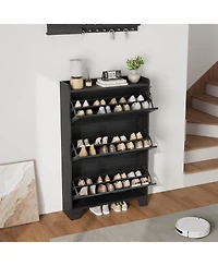 gaomon Shoe Cabinet Storage for Entryway, Narrow with Flip Drawers, Freestanding Hidden Slim Organizer