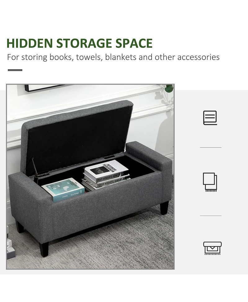 Boyel Living Linen Upholstered Storage Ottoman with Lift Top and Button Tufting