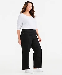 Style & Co Plus High-Rise Wide-Leg Pull-On Jeans, Macy's Exclusive