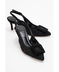 Prologue Shoes Women's Ensley Knitted Buckled Pointed Toe Pump