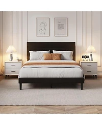 gaomon Queen Metal Platform Bed Frame with Victorian Style Headboard & Footboard, Wrought Iron Design, Underbed Storage