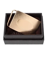 Trafalgar Men's Oval Signet Brass Based Compression Belt Buckle