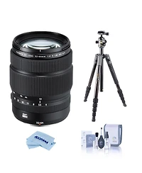 Fujifilm Gf 32-64mm f/4 R Lm Wr Lens, Bundle with Vanguard Veo 3 Go 235AB 23mm 5-Section Aluminum Travel Tripod with T-50 Ball Head, ProOptic Cleaning