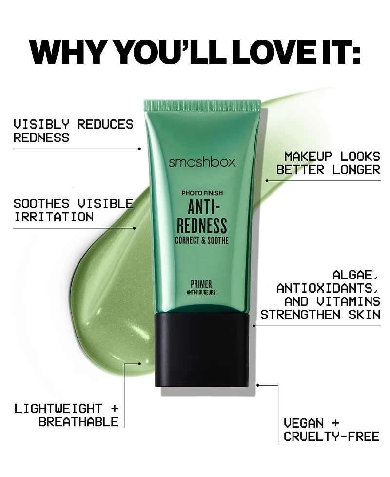 Smashbox Photo Finish Anti-Redness Correct and Soothe Primer, 1.3 oz.