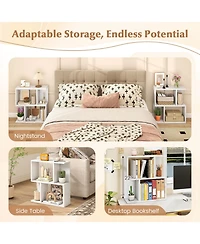 Slickblue 3 Tier Small Space Bookshelf with Display Shelf Organizer