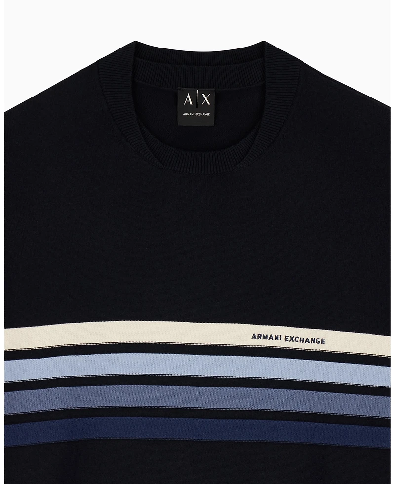 A|X Armani Exchange Men's 4 Stripes Cotton Sweater