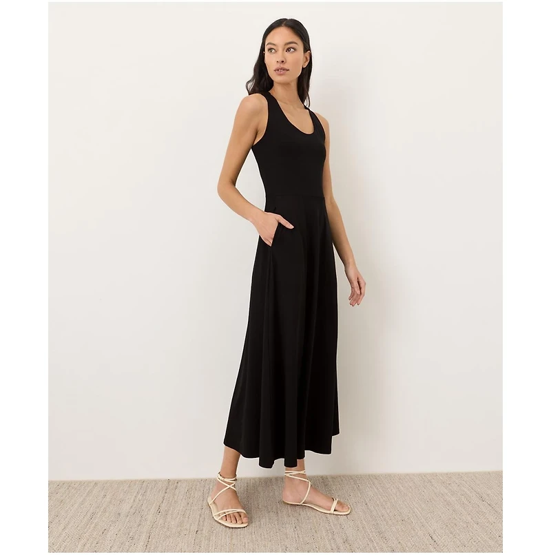 Pact Women's Fit & Flare Open Back Maxi Dress Made With Organic Cotton