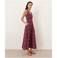 Pact Women's Fit & Flare Open Back Maxi Dress Made With Organic Cotton