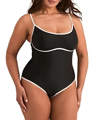 Adore Me Plus Rye Swimwear One Piece Swimsuit