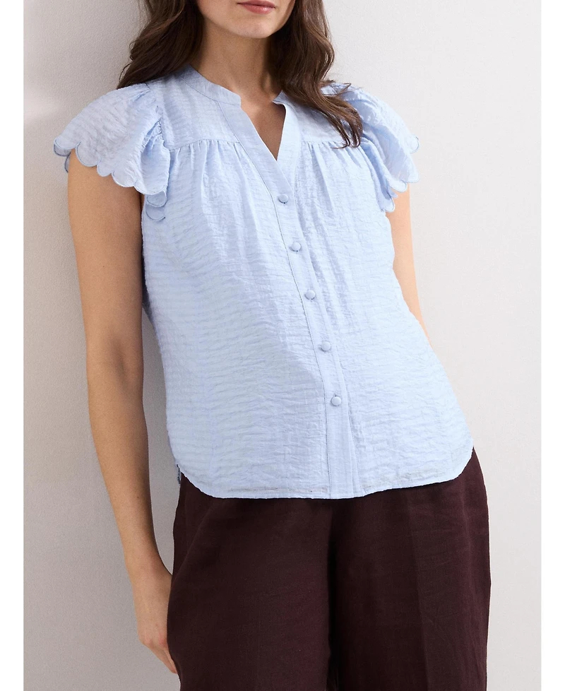 Phase Eight Women's Aleasha Scallop Sleeve V-Neck Blouse