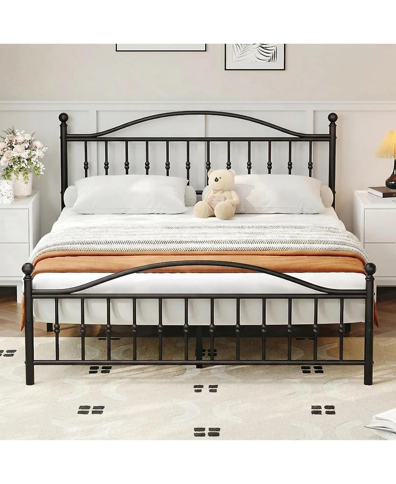 gaomon Twin Over Twin Metal Bunk Bed with Stairs, Heavy Duty Frame with Guardrails & Steel Slats, Space Saving Bed