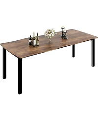 gaomon 79" Dining Table for 6-8, Iron Legs, Waterproof, Scratch-Resistant, Quick Assembly, Kitchen, Living Room