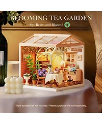 Robotime 3D Puzzles Super Creator Blooming Tea Garden Plastic Building Set Toys Playset Gifts for Teens Adults, Multicolored, 7.36"2.76"11.3
