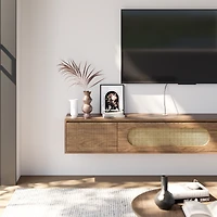 Tribesigns 71'' Floating Tv Stand, Tv Floating Shelf with Storage and Drawers, Modern Media Console Entertainment Center