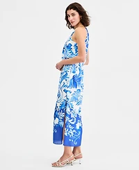 Adrianna Papell Women's Printed Halter Blouson Midi Dress