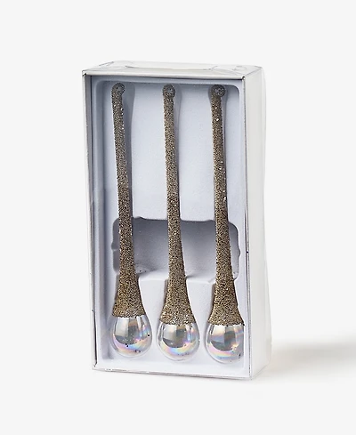 Holiday Lane Opulence Glass Iridescent & Gold-Tone Ornaments, Set of 3, Macy's Exclusive