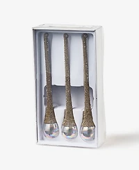 Holiday Lane Opulence Glass Iridescent & Gold-Tone Ornaments, Set of 3, Macy's Exclusive