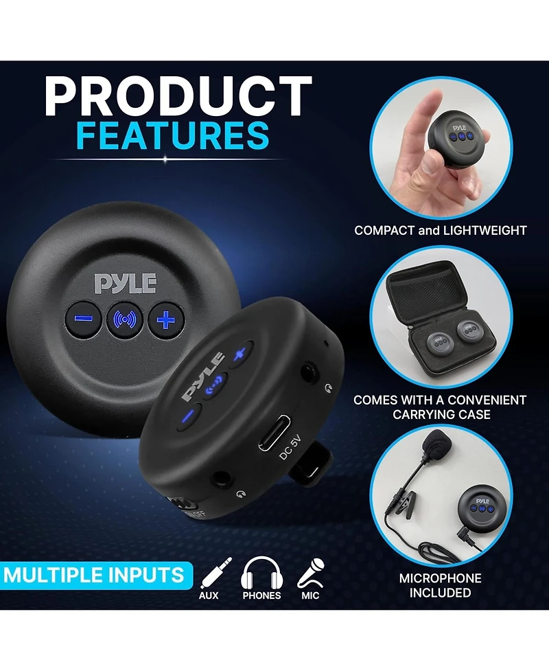 Pyle Wireless Transmitter and Receiver Set with Microphone Voice-Over (PDWMU20)