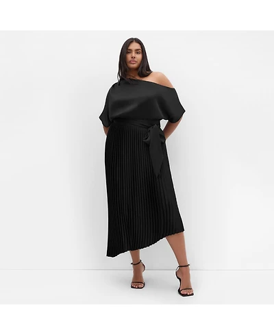 City Chic Women's Payton Pleat Midi Dress