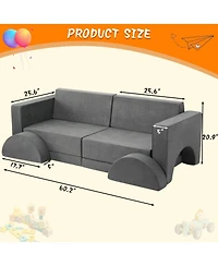 gaomon 8 Piece Soft Modular Kids Play Couch for Boys and Girls, Child Sectional Fort Building Sofa for Toddlers Playroom Nursery