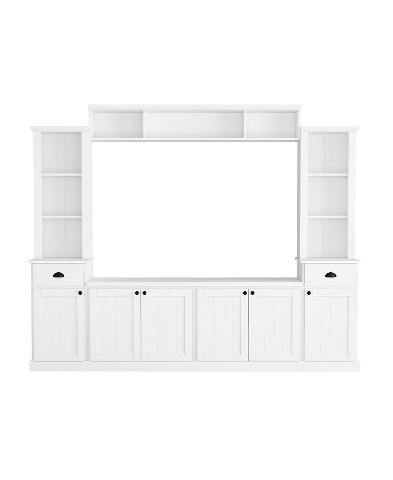 Streamdale Furniture Minimalist Entertainment Wall Unit Set with Bridge for TVs Up to 75