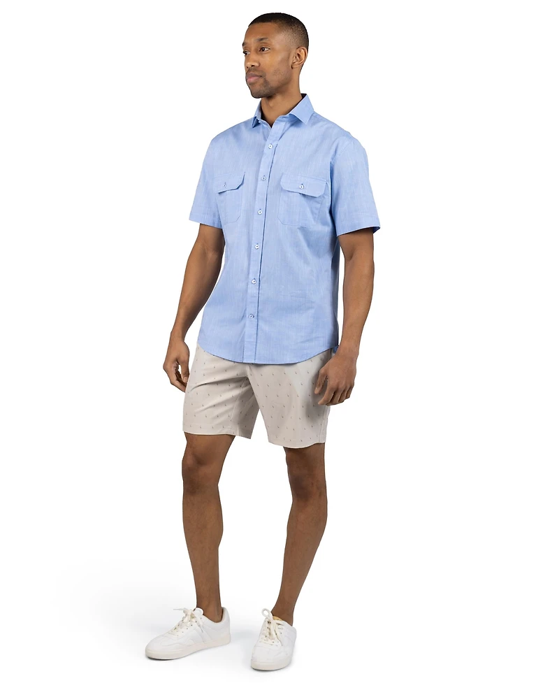 Tailorbyrd Men's Signature Chambray Short Sleeve Shirt