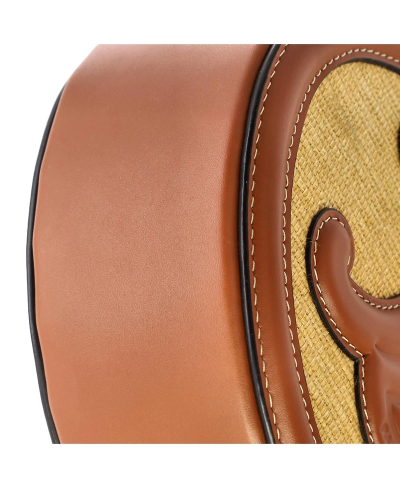 Pre-Owned Celine Triomphe Oval Crossbody Bag Canvas and Leather