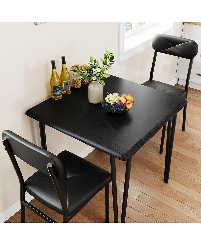 gaomon 3-Piece Dining Table Set with 2 Upholstered Chairs