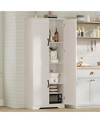 gaomon Tall Kitchen Pantry Cabinet, 60 in Storage Cabinet with 2 Doors and Adjustable Shelves, Freestanding Large Utility Storage Cupboard