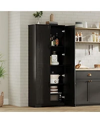 gaomon Tall Kitchen Pantry Cabinet, 60 in Storage Cabinet with 2 Doors and Adjustable Shelves, Freestanding Large Utility Storage Cupboard