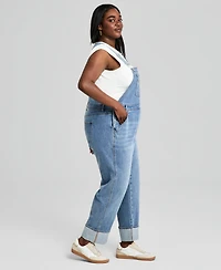 And Now This Trendy Plus Cuffed Denim Overalls, Macy's Exclusive