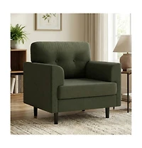gaomon 38" Mid Century Modern Green Chair, Tufted Linen, High-Density Foam, Ergonomic Arms, 350lbs, Living Room