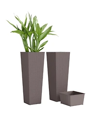 Outsunny 32 Inch Set of 2 Tall Planters for Outdoor Plants,