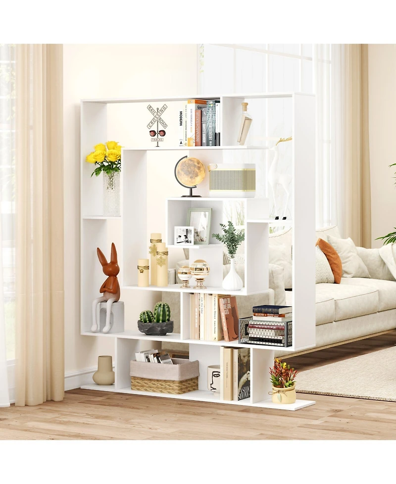 Slickblue 7-Tier Bookshelf Open Display Shelf Rack for Home