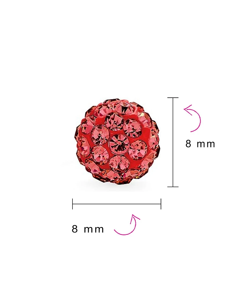 Bling Jewelry Set of 3 Clear Crystals Ball Stud Earrings Sterling Silver Post