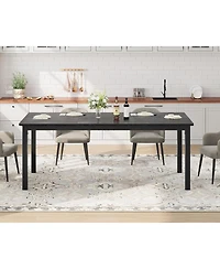 gaomon 79" Industrial Kitchen Table with Metal Legs for 6, Waterproof Surface, Easy Assembly