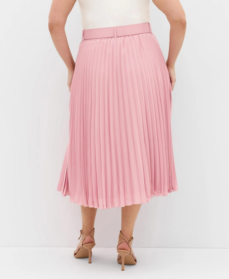 City Chic Women's Petra Pleat Midi Skirt