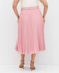City Chic Women's Petra Pleat Midi Skirt