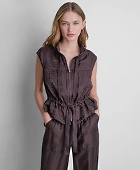 Dkny Women's Cap-Sleeve Twinkle Tie-Front Vest