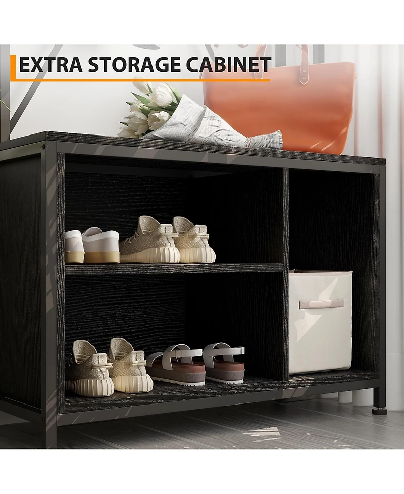 gaomon Freestanding Hall Tree with Coat Rack, Bench and Shoe Storage